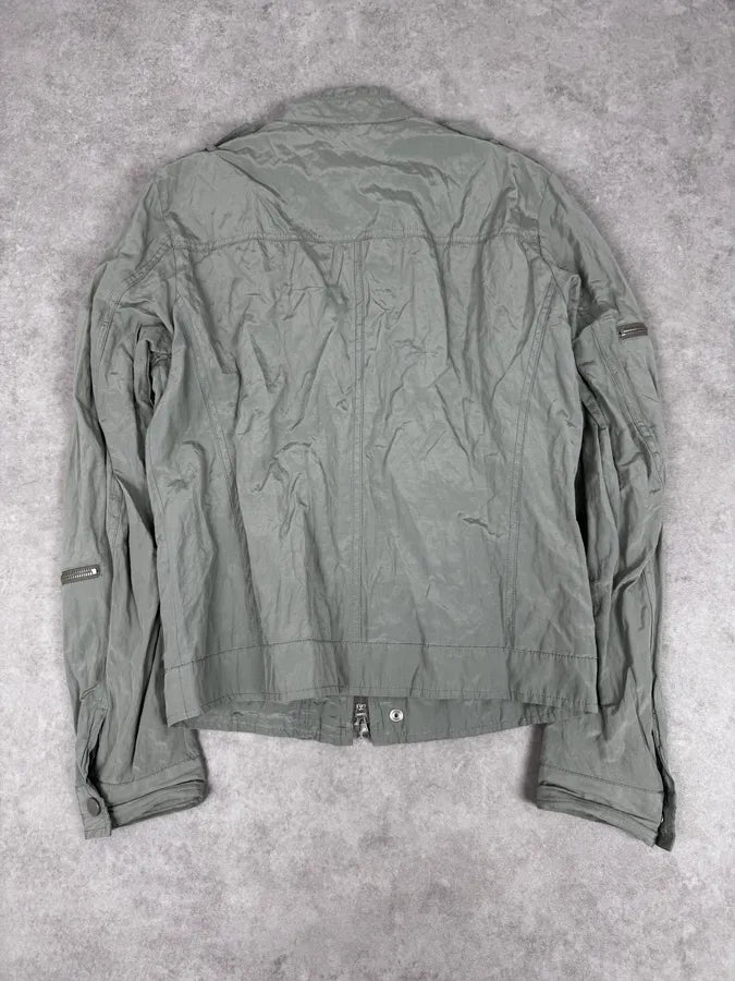 2000s John Richmond Faded Green Multi-Pocket Technical Light Jacket jUdkIzP 3