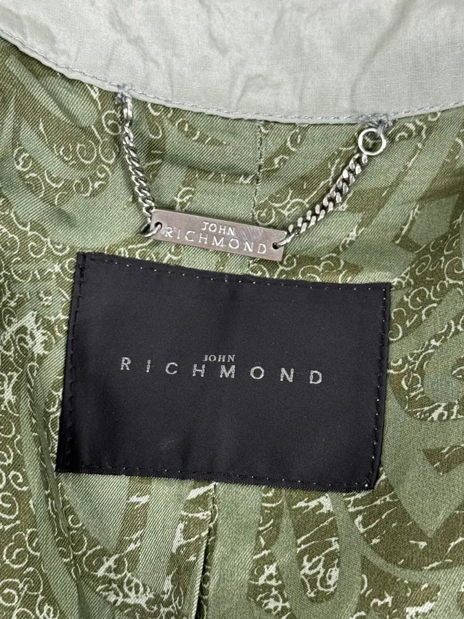 2000s John Richmond Faded Green Multi-Pocket Technical Light Jacket jUdkIzP 10