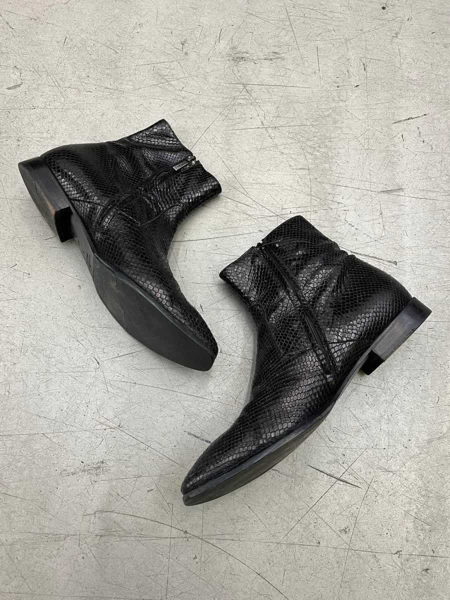 John Richmond Python Effect Black Leather Boots VzaCMkZ 2