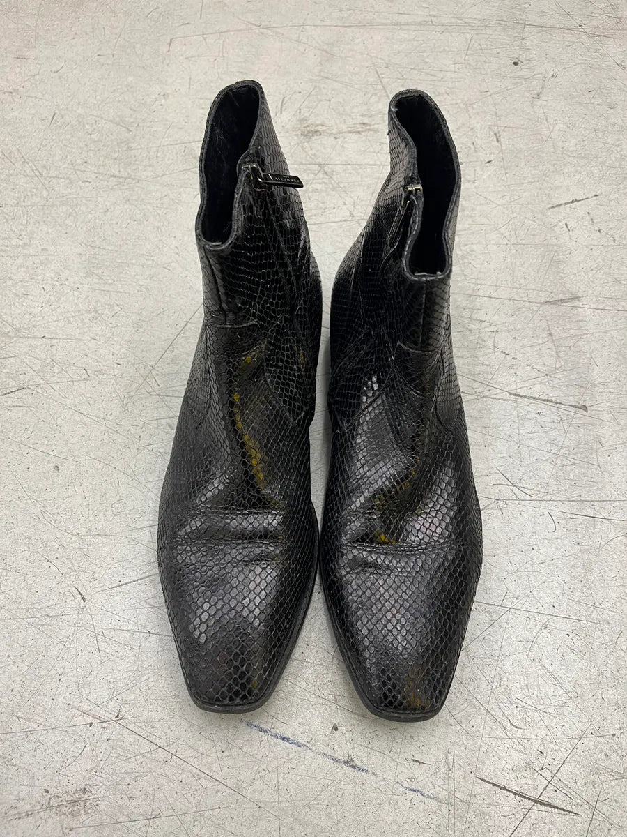 John Richmond Python Effect Black Leather Boots VzaCMkZ 3