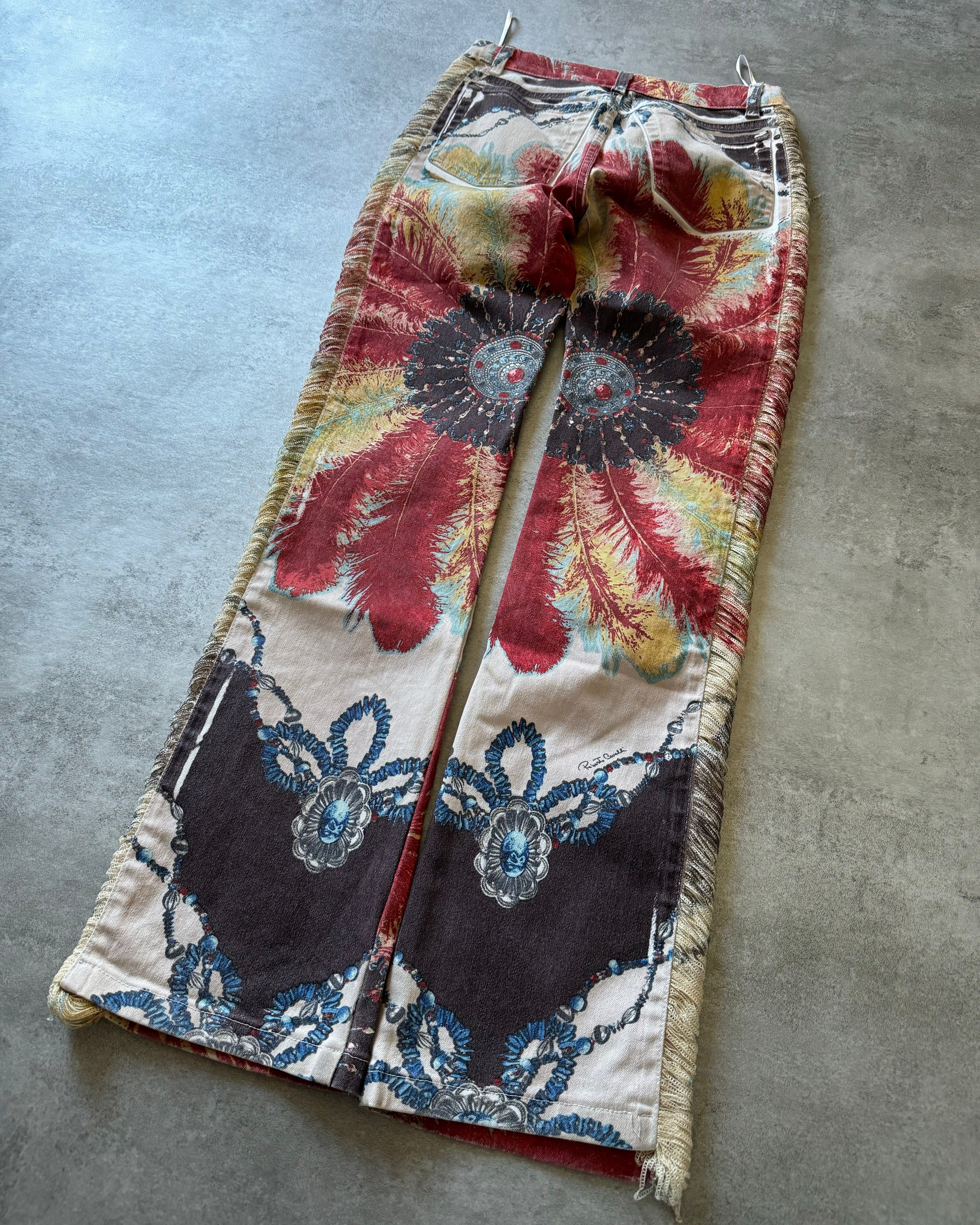 SS2000 Roberto Cavalli Sample Spring Relaxed Flowers Pants (XS) - 4