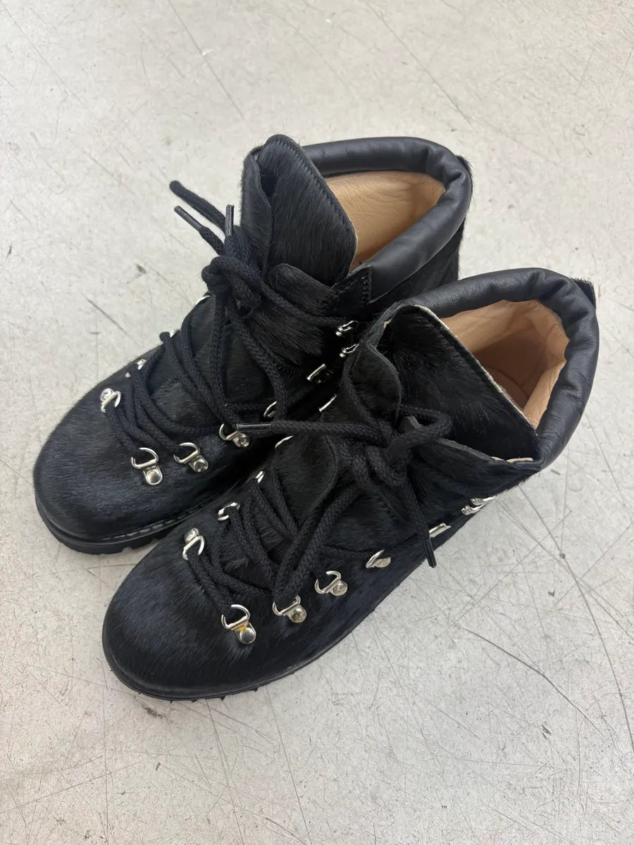 Junya Watanabe Paraboots Pony Hair Black Hiking Boots UTnXPoQ 2