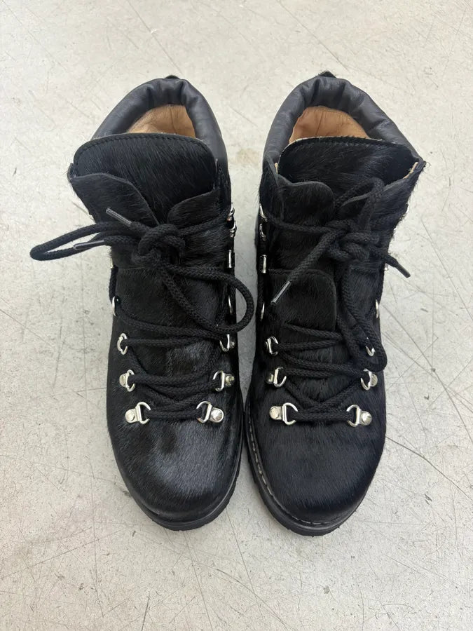 Junya Watanabe Paraboots Pony Hair Black Hiking Boots UTnXPoQ 1