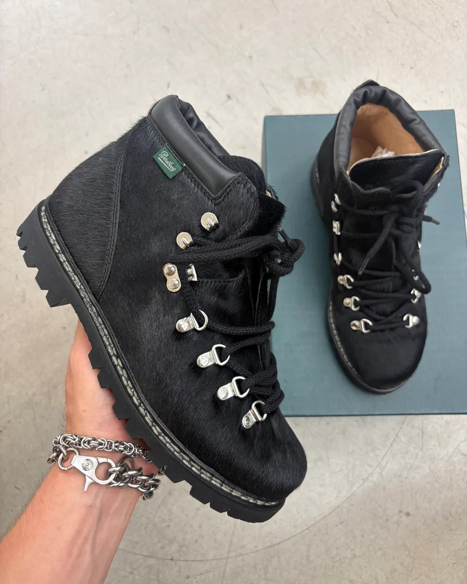 Junya Watanabe Paraboots Pony Hair Black Hiking Boots UTnXPoQ 0