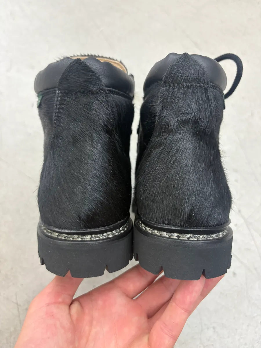Junya Watanabe Paraboots Pony Hair Black Hiking Boots UTnXPoQ 6