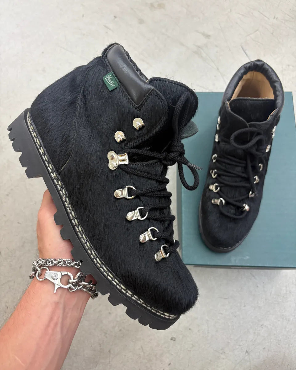 Junya Watanabe Paraboots Pony Hair Black Hiking Boots RWbUcDr 0