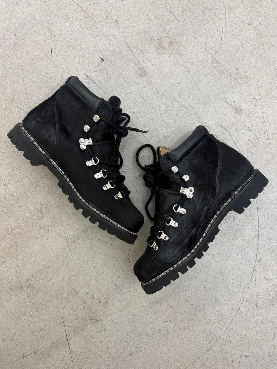 Junya Watanabe Paraboots Pony Hair Black Hiking Boots UTnXPoQ 5