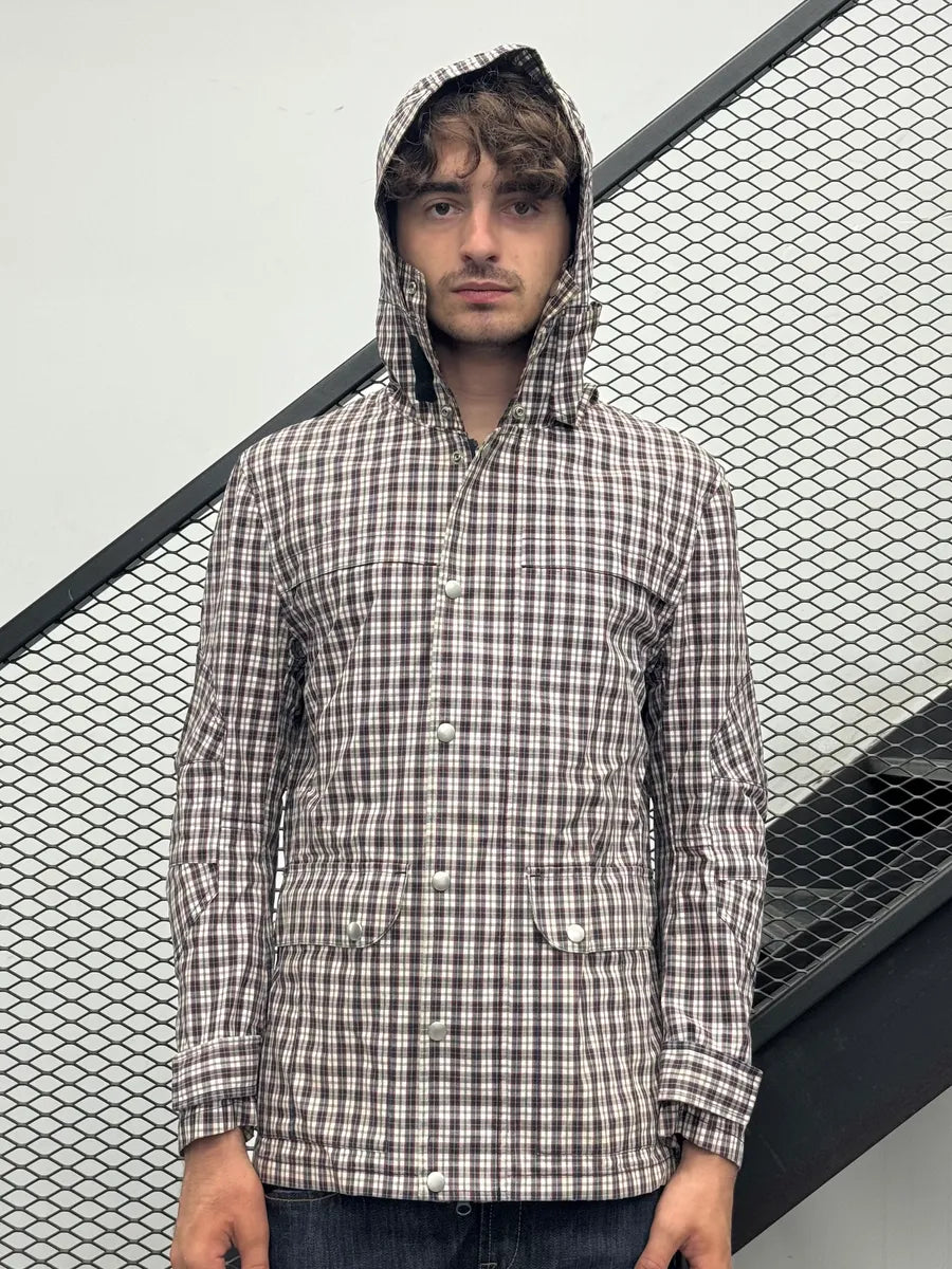 Junya Watanabe x Comme des Garçons Navy & White Plaid Windbreaker Jacket RkDbjxV 1