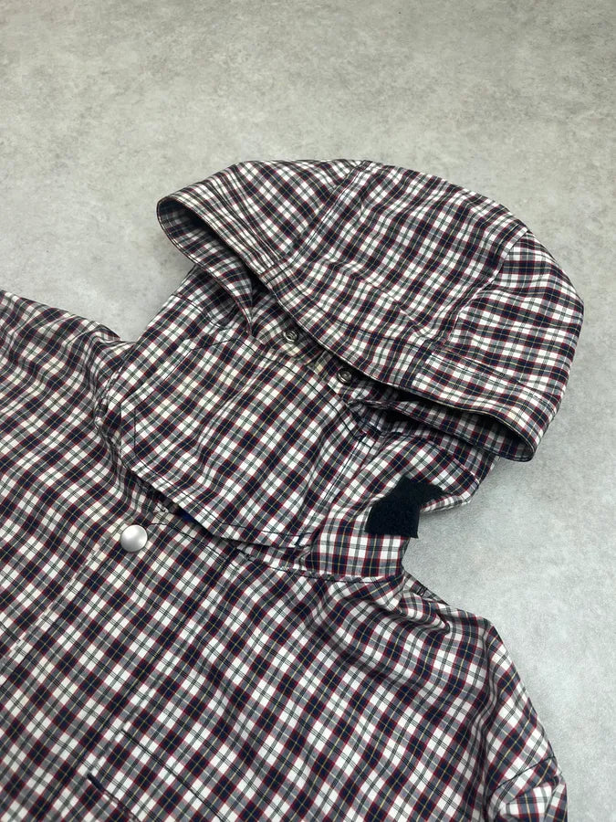Junya Watanabe x Comme des Garçons Navy & White Plaid Windbreaker Jacket RkDbjxV 4