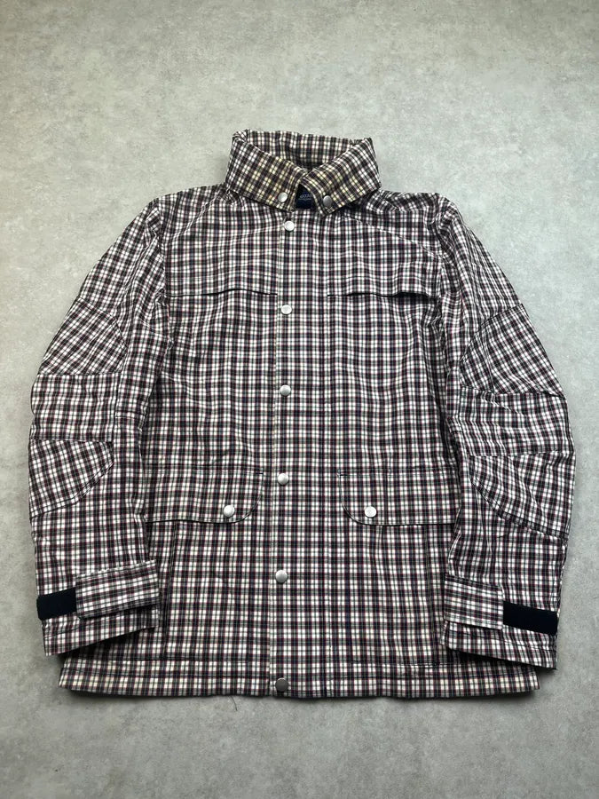 Junya Watanabe x Comme des Garçons Navy & White Plaid Windbreaker Jacket RkDbjxV 8