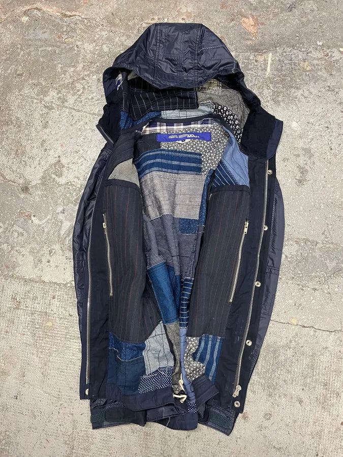 Junya Watanabe x Comme des Garçons Patchwork Hooded Reversible Jacket (M/L) sdOffxw 11