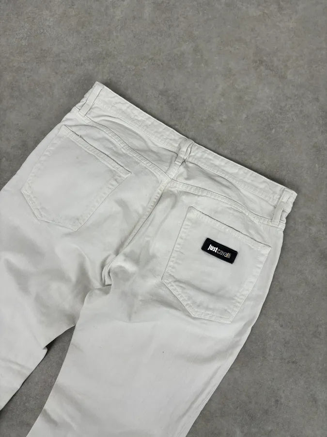 2010s Cavalli White Distressed Denim Jeans JbfnSPb 6