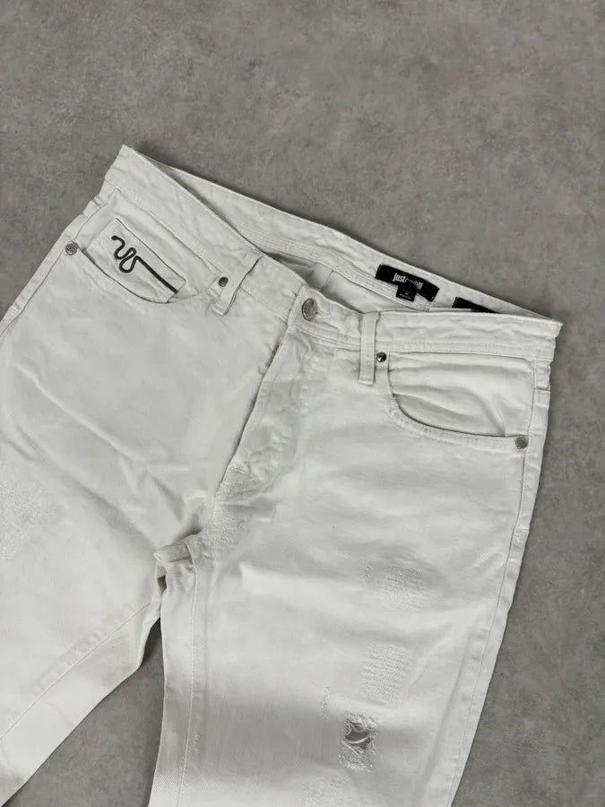 2010s Cavalli White Distressed Denim Jeans JbfnSPb 4