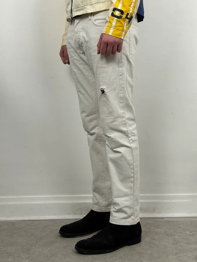 2010s Cavalli White Distressed Denim Jeans JbfnSPb 2