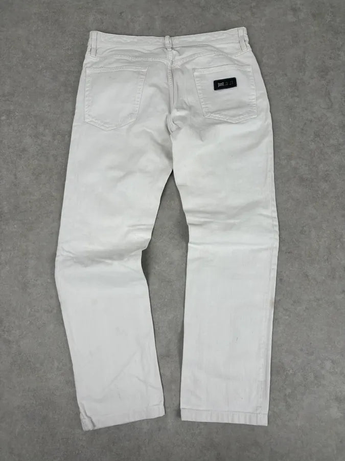 2010s Cavalli White Distressed Denim Jeans JbfnSPb 5