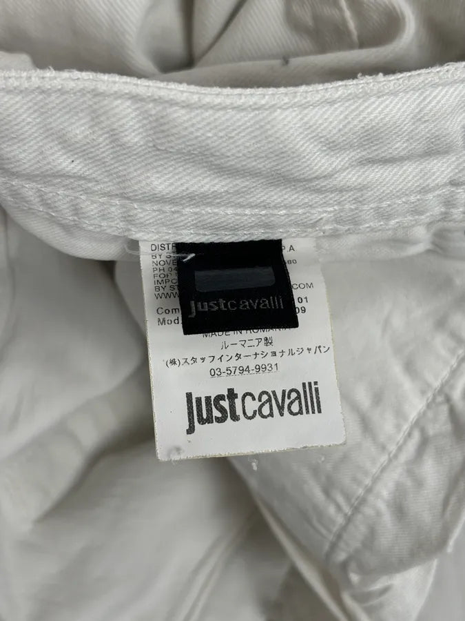 2010s Cavalli White Distressed Denim Jeans JbfnSPb 13