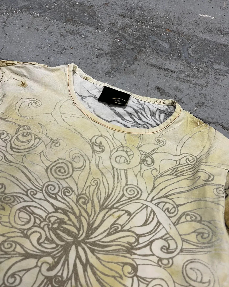 Just Cavalli Asian Ink Flower Beige Longsleeve T-Shirt bYOvOgG 4