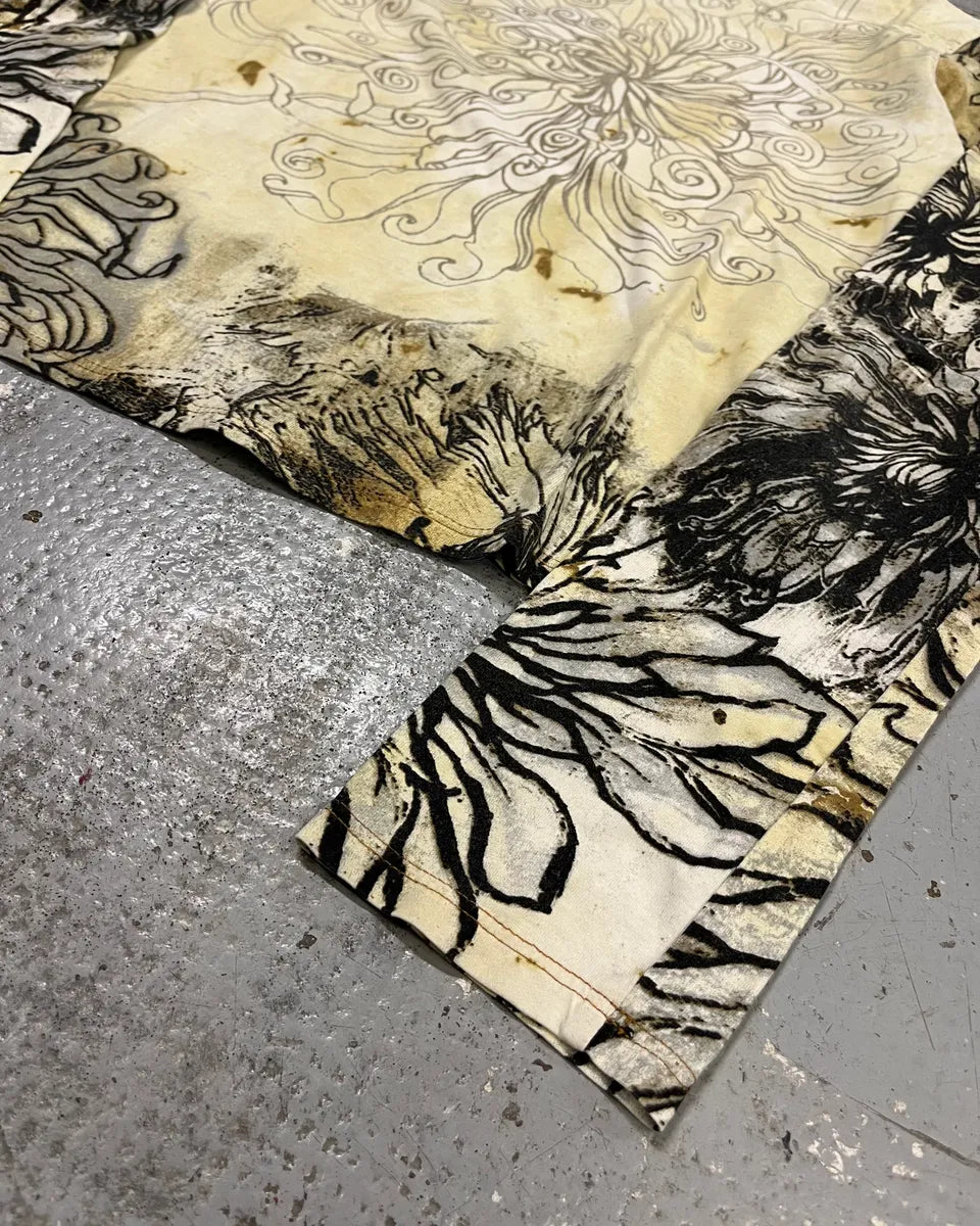 Just Cavalli Asian Ink Flower Beige Longsleeve T-Shirt bYOvOgG 5