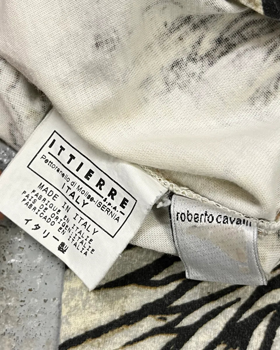 Just Cavalli Asian Ink Flower Beige Longsleeve T-Shirt bYOvOgG 8