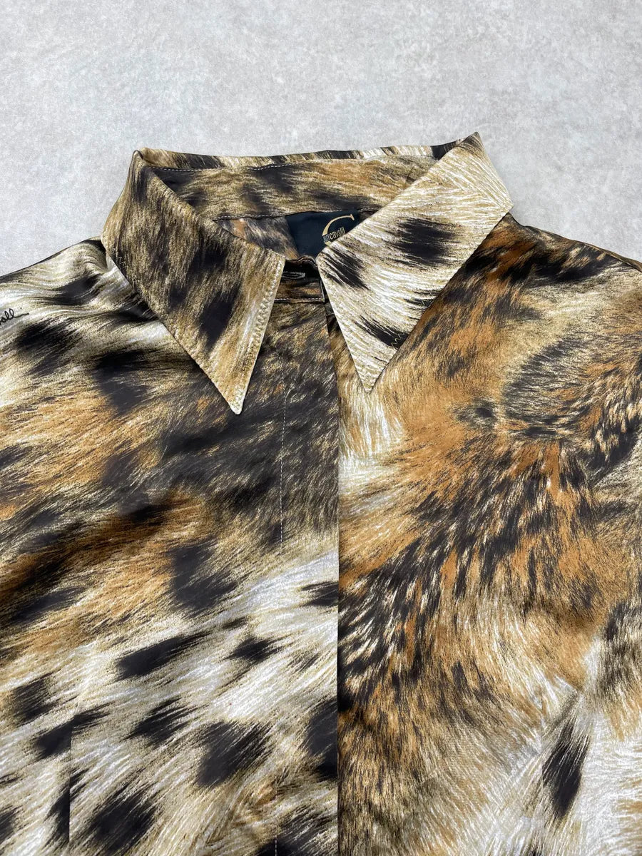 SS2006 Cavalli Beige Leopard Print Silk Shirt CmHwGhS 4