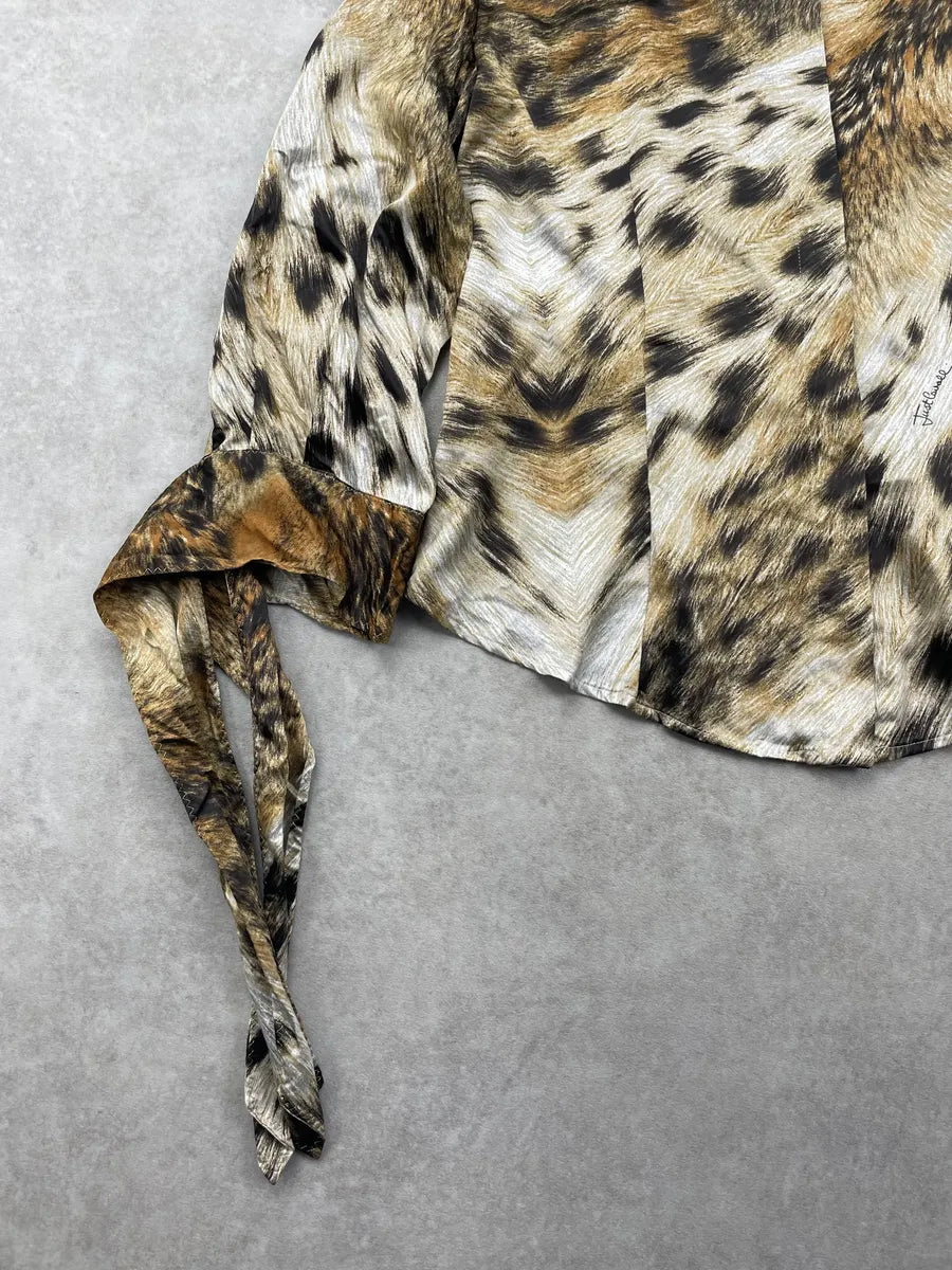 SS2006 Cavalli Beige Leopard Print Silk Shirt CmHwGhS 5