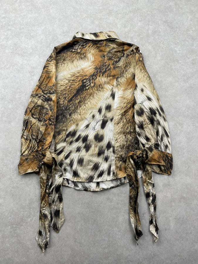 SS2006 Cavalli Beige Leopard Print Silk Shirt CmHwGhS 3