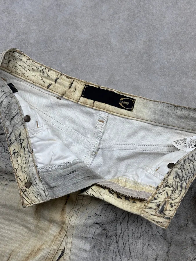 SS2002 Cavalli Beige Crocodile Effect Skirt SDBLGfh 11