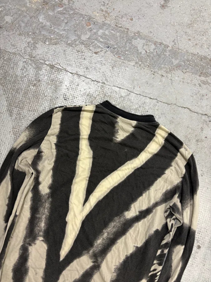 SS2002 Cavalli Black & Cream Hallucination Psycho Longsleeve T-Shirt DlbOUBU 5