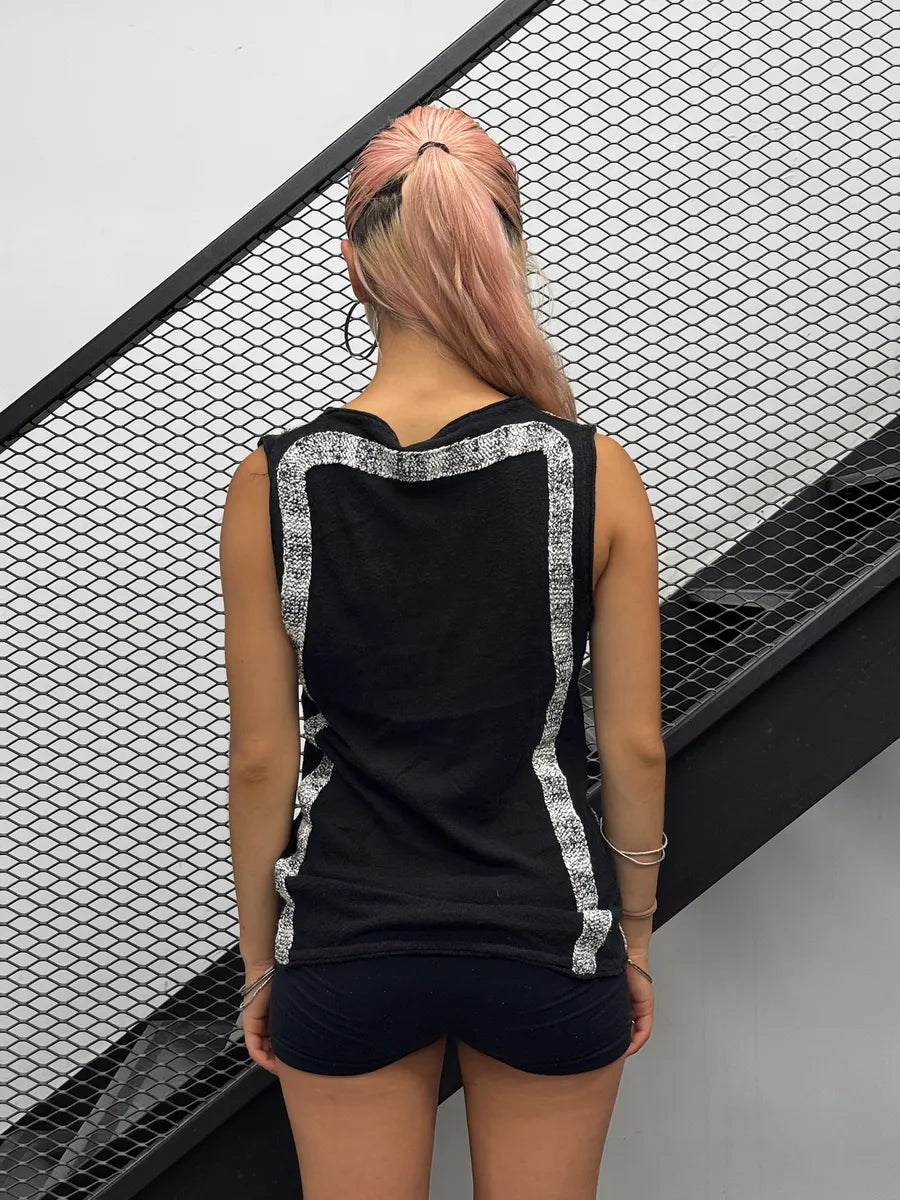 2000s Cavalli Black Contrast Trim Top BQUDVwc 2