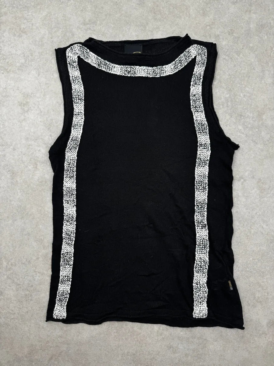 2000s Cavalli Black Contrast Trim Top BQUDVwc 0