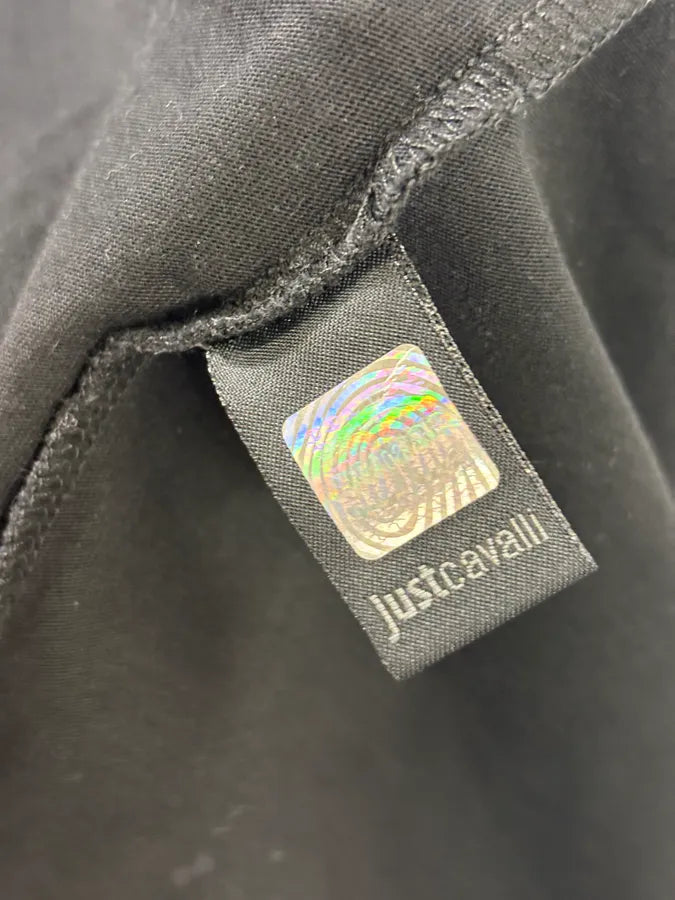 2010s Cavalli Black Abstract Embellished T Shirt IfpkqFv 7