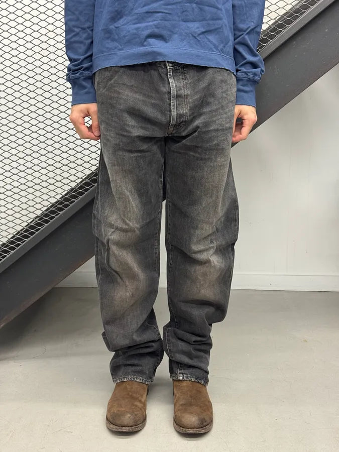 2000s Cavalli Dark Grey Faded Denim Straight Leg Jeans MmGNKJA 1