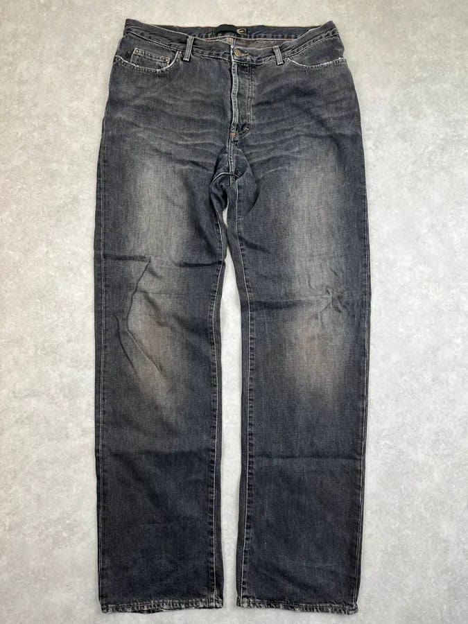 2000s Cavalli Dark Grey Faded Denim Straight Leg Jeans MmGNKJA 0