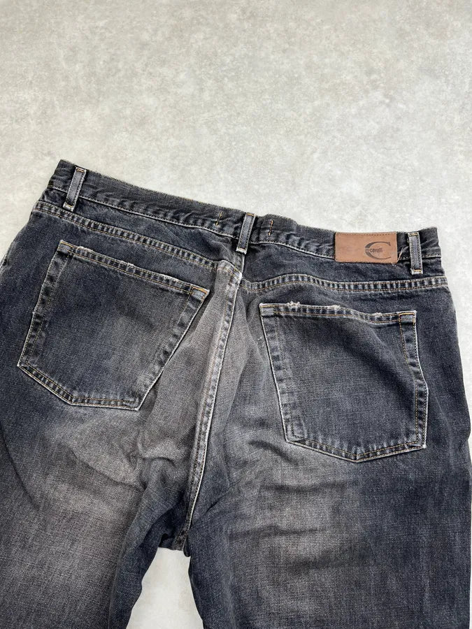 2000s Cavalli Dark Grey Faded Denim Straight Leg Jeans MmGNKJA 6
