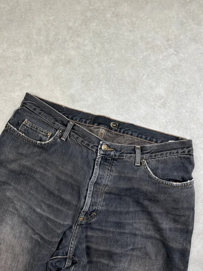 2000s Cavalli Dark Grey Faded Denim Straight Leg Jeans MmGNKJA 5