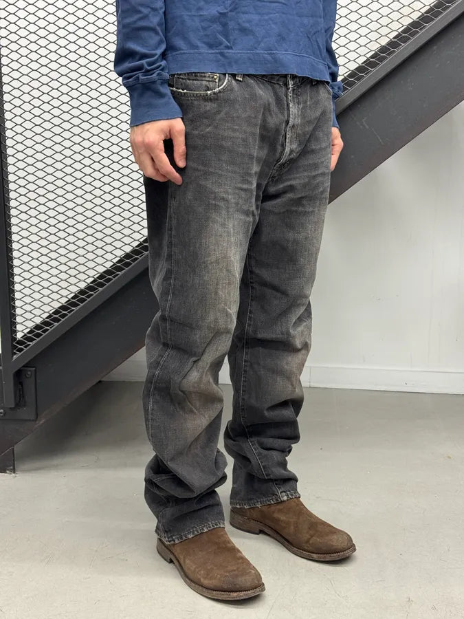 2000s Cavalli Dark Grey Faded Denim Straight Leg Jeans MmGNKJA 2