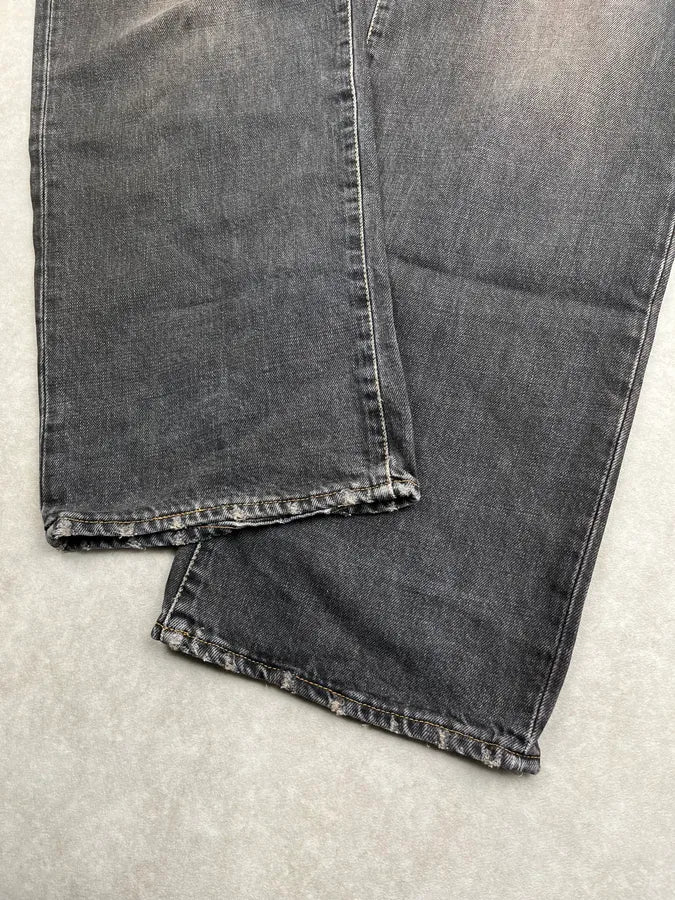 2000s Cavalli Dark Grey Faded Denim Straight Leg Jeans MmGNKJA 8