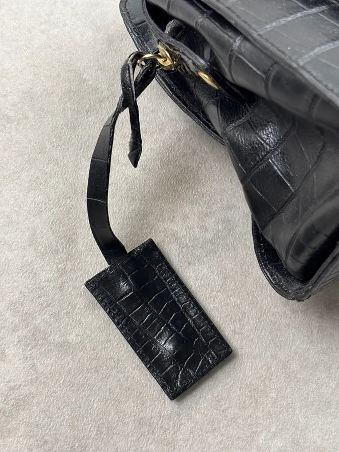 AW2007 Cavalli Black Leather Crocodile Embossed Handle Bag pBBibbA 9