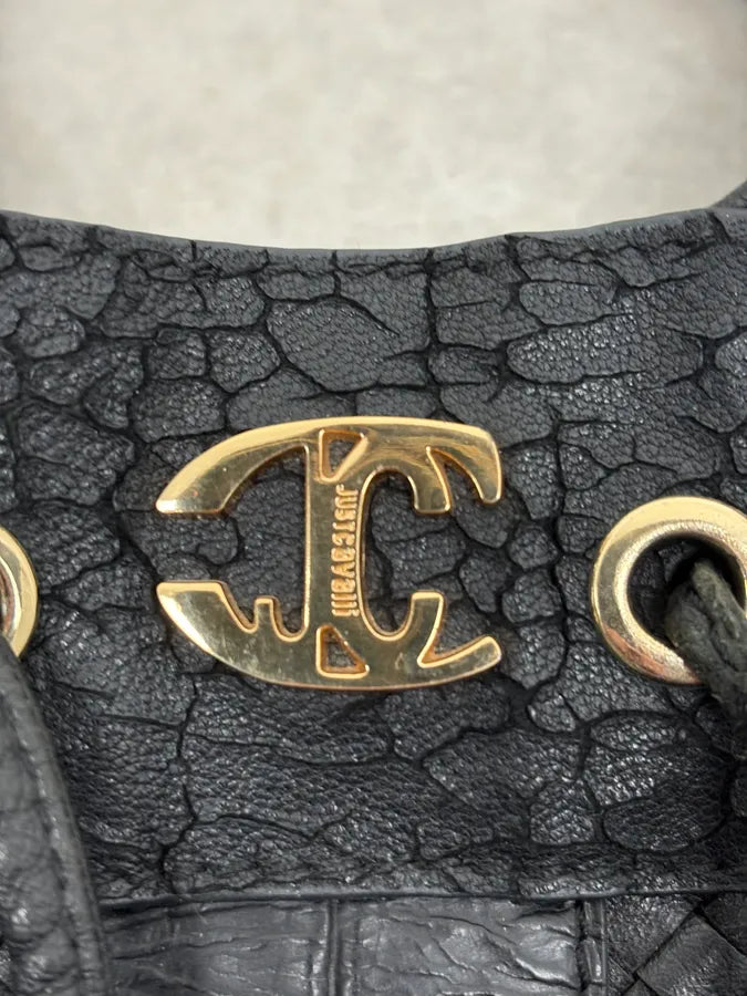 AW2011 Cavalli Tassel Black Leather Hobo Handle Bag wGaqJid 8