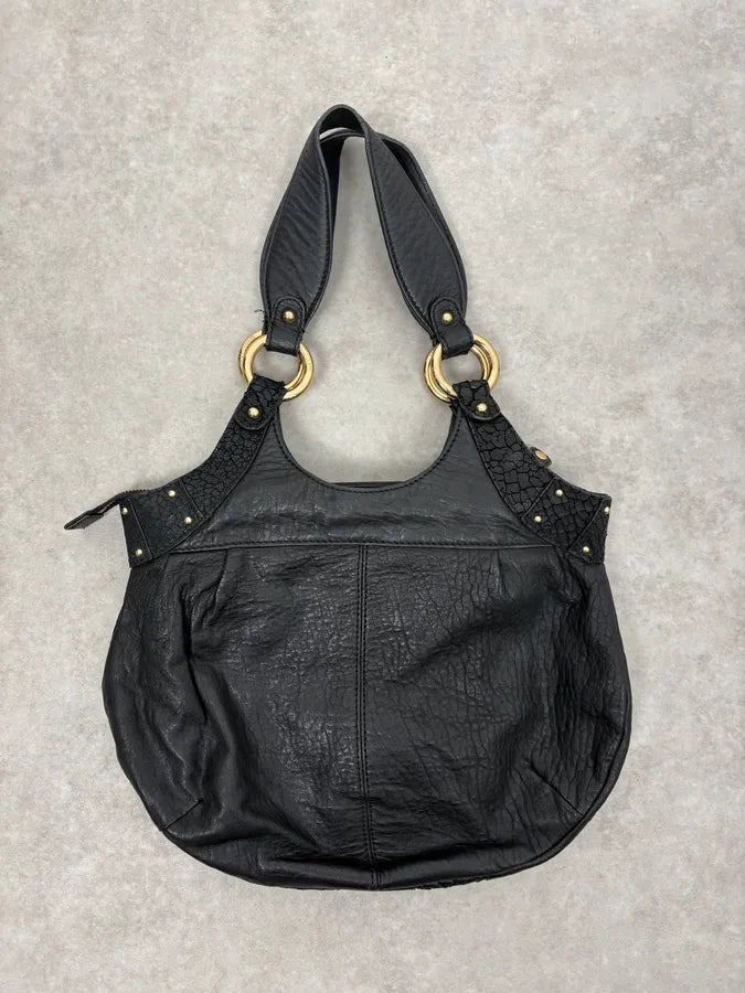 AW2011 Cavalli Tassel Black Leather Hobo Handle Bag wGaqJid 5