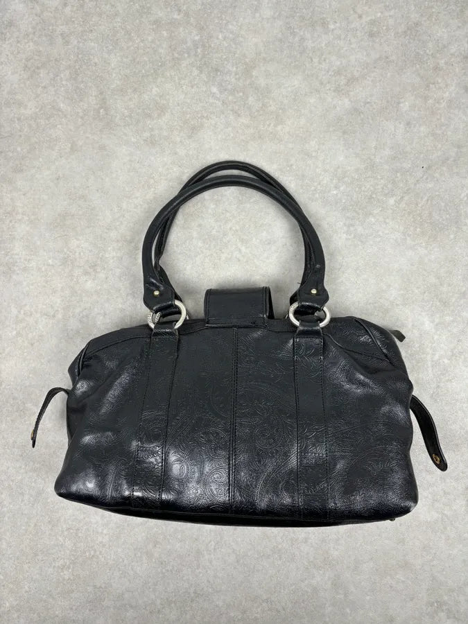 AW2008 Cavalli Black Leather Winged Claw Lock Shoulder Bag kNGrKeW 5