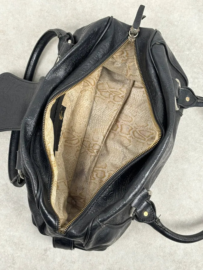 AW2008 Cavalli Black Leather Winged Claw Lock Shoulder Bag kNGrKeW 14