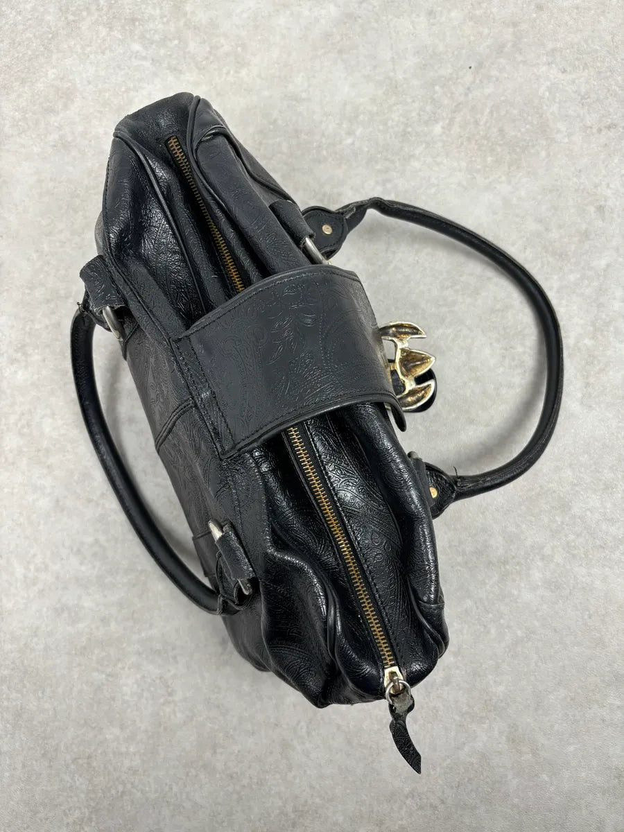 AW2008 Cavalli Black Leather Winged Claw Lock Shoulder Bag kNGrKeW 9