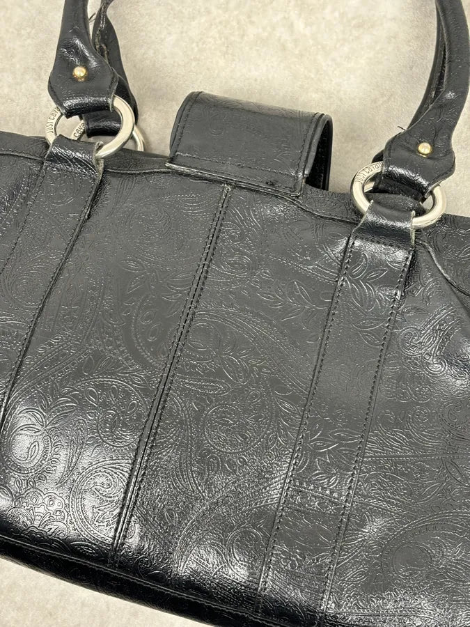 AW2008 Cavalli Black Leather Winged Claw Lock Shoulder Bag kNGrKeW 6