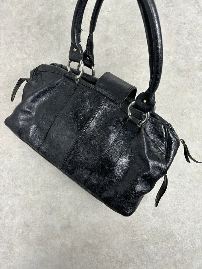 AW2008 Cavalli Black Leather Winged Claw Lock Shoulder Bag kNGrKeW 8