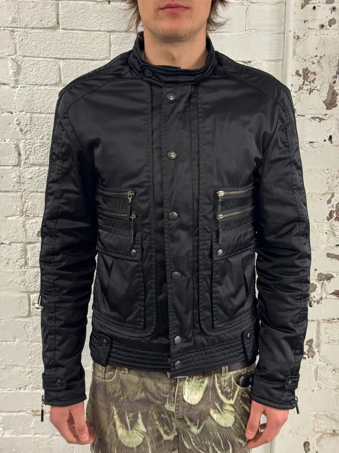 AW2008 Cavalli Black Nylon Obscure Bomber Jacket dFjUvIe 0