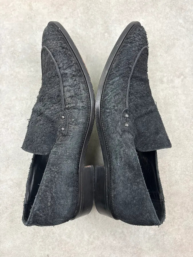 2010s Cavalli Black Textured Leather Loafers jeqlkFn 4
