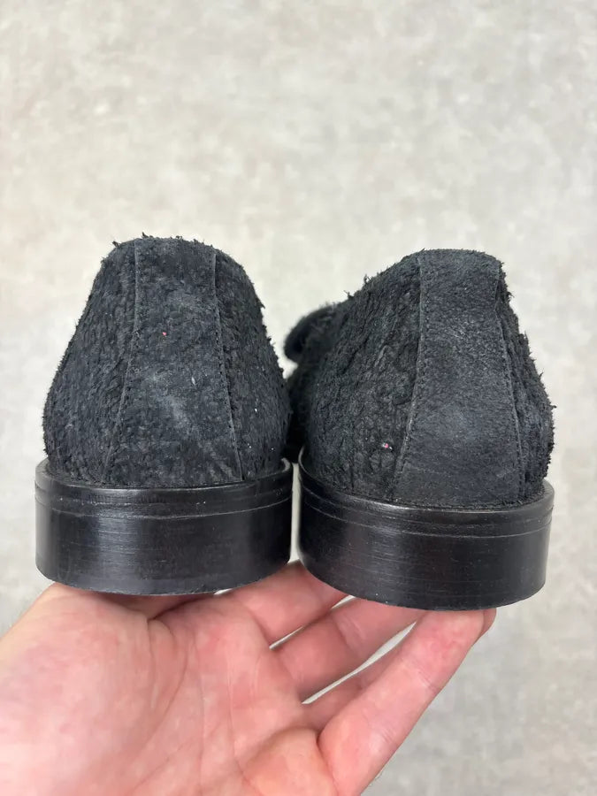 2010s Cavalli Black Textured Leather Loafers jeqlkFn 5