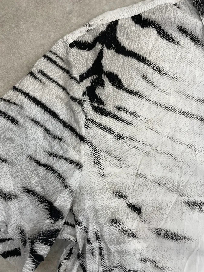 SS2002 Cavalli Black & White Zebra Savage Short Sleeves Shirt ZAJDqdr 10