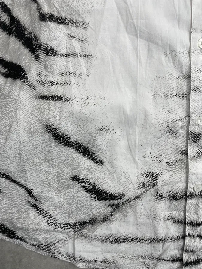 SS2002 Cavalli Black & White Zebra Savage Short Sleeves Shirt ZAJDqdr 8